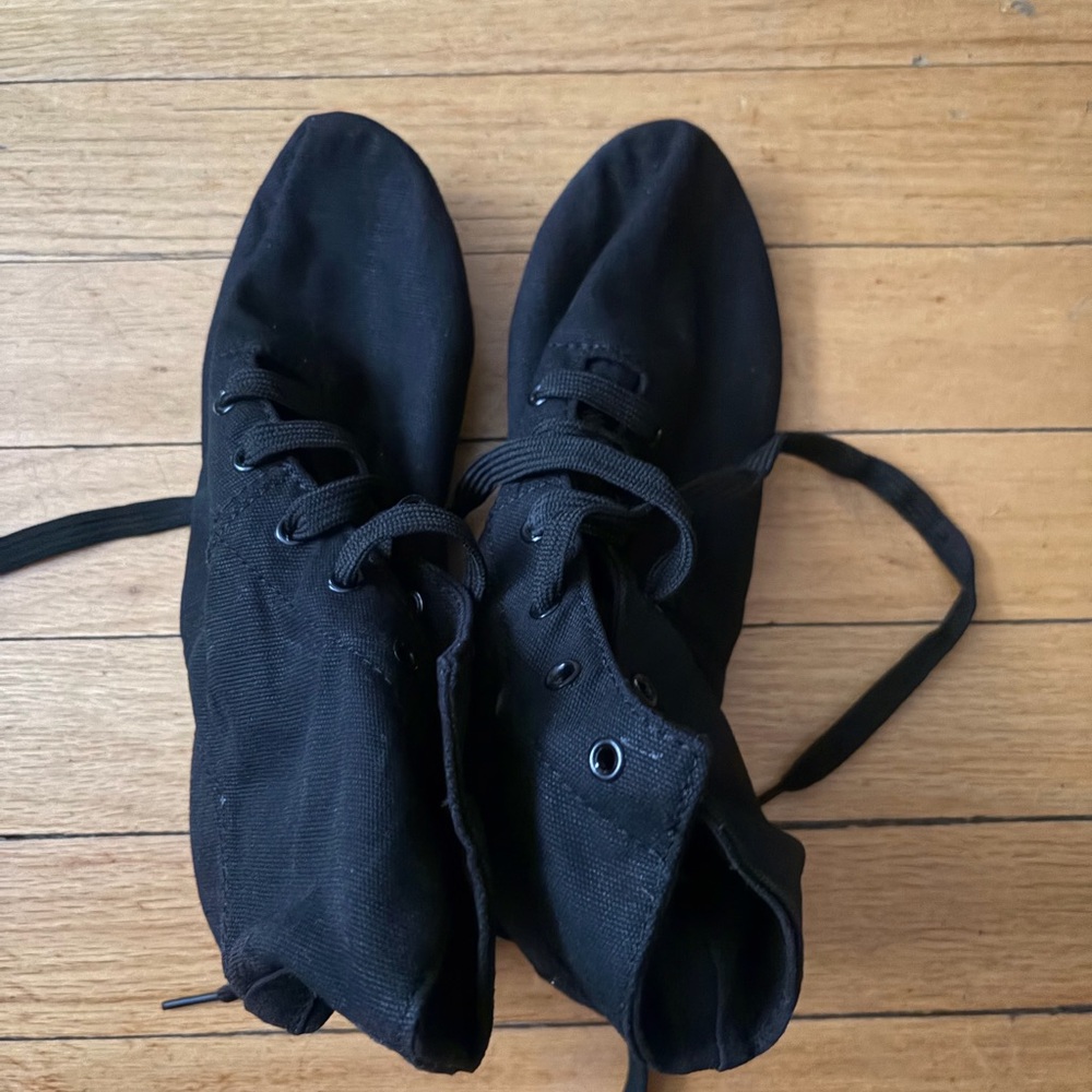 Black Lace-Up Dance Shoes